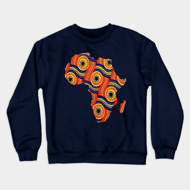 African Patterns | Black History Month Juneteenth African Continent with Custom Design Crewneck Sweatshirt by Panafrican Studies Group